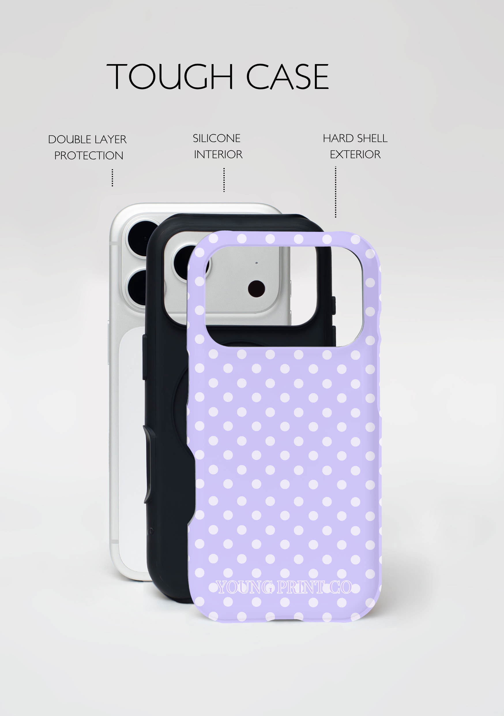 Purple and White Polka