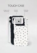 Beige and White Polka