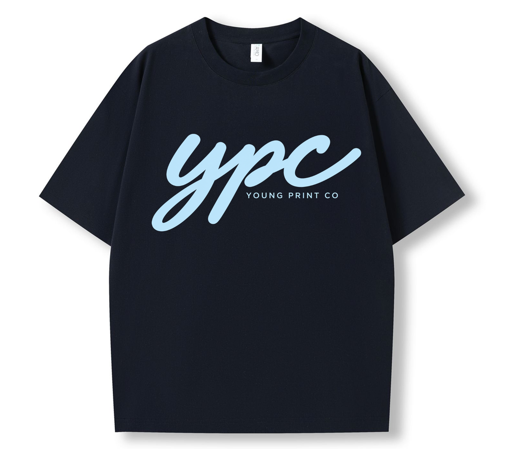 Blue cursive