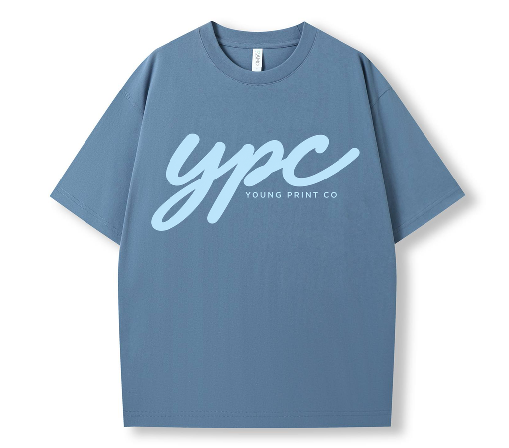 Blue cursive
