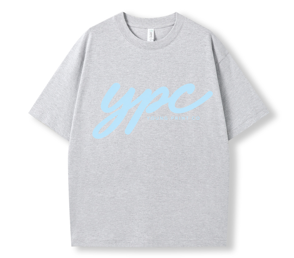 Blue cursive