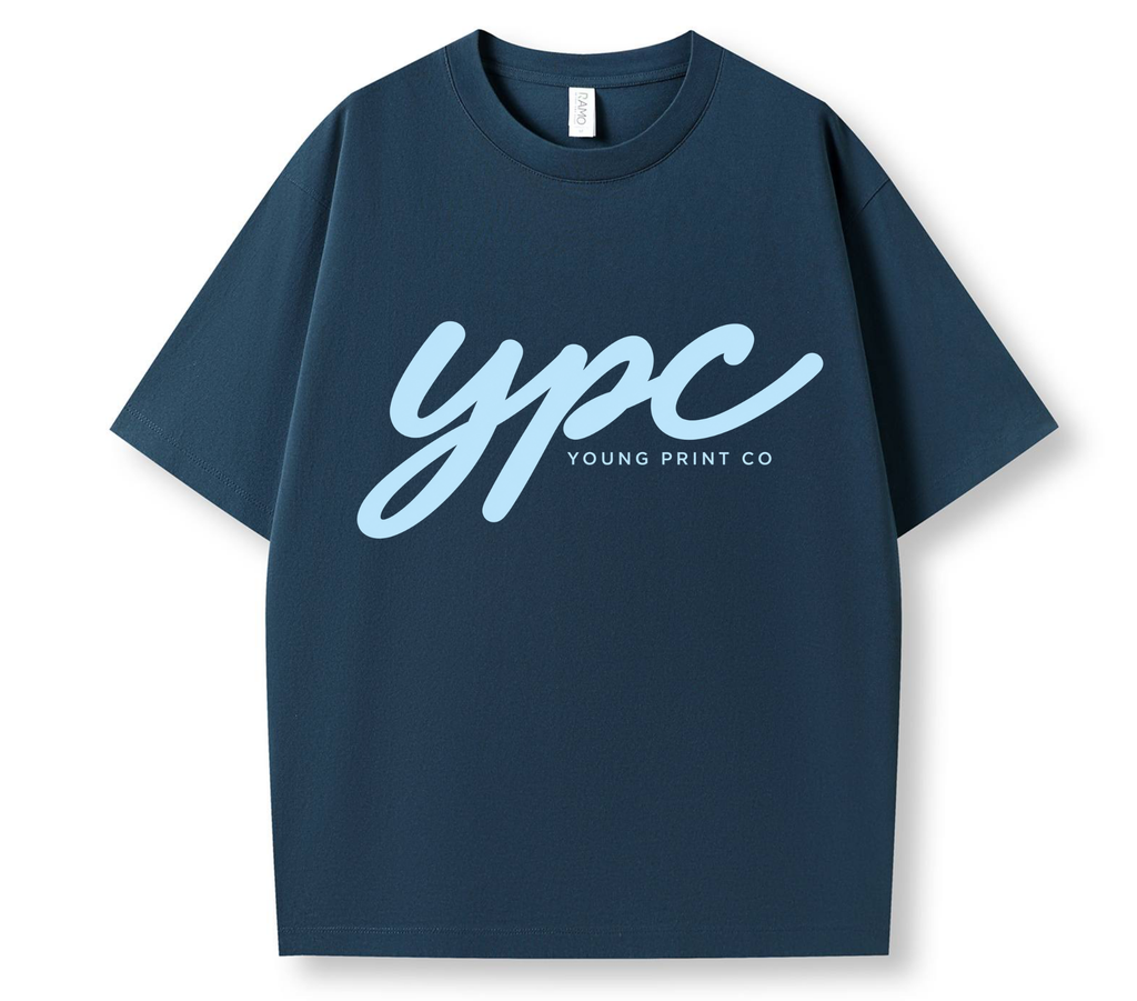 Blue cursive