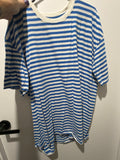 Blue and white striped tee