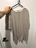 Brown and beige stripe tee