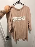Peach oversized tee with puff print