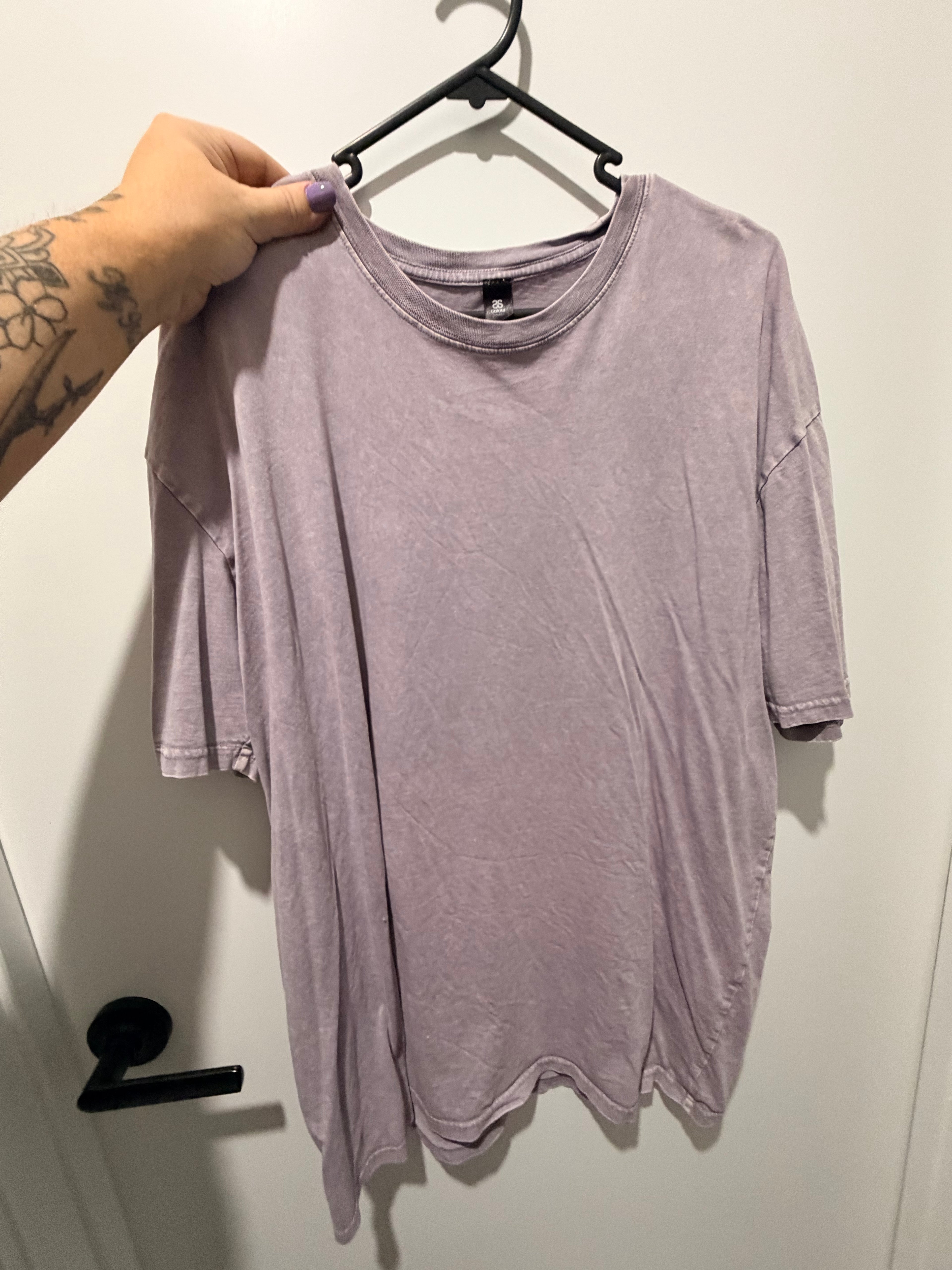 Plain purple acid wash tee