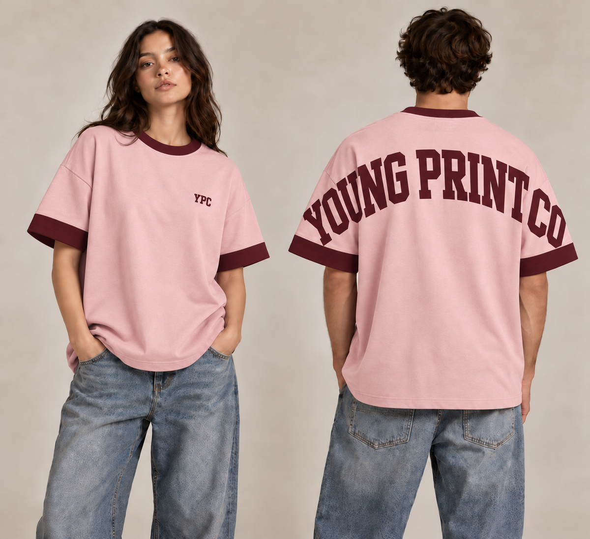 Pink and Burgundy Tee